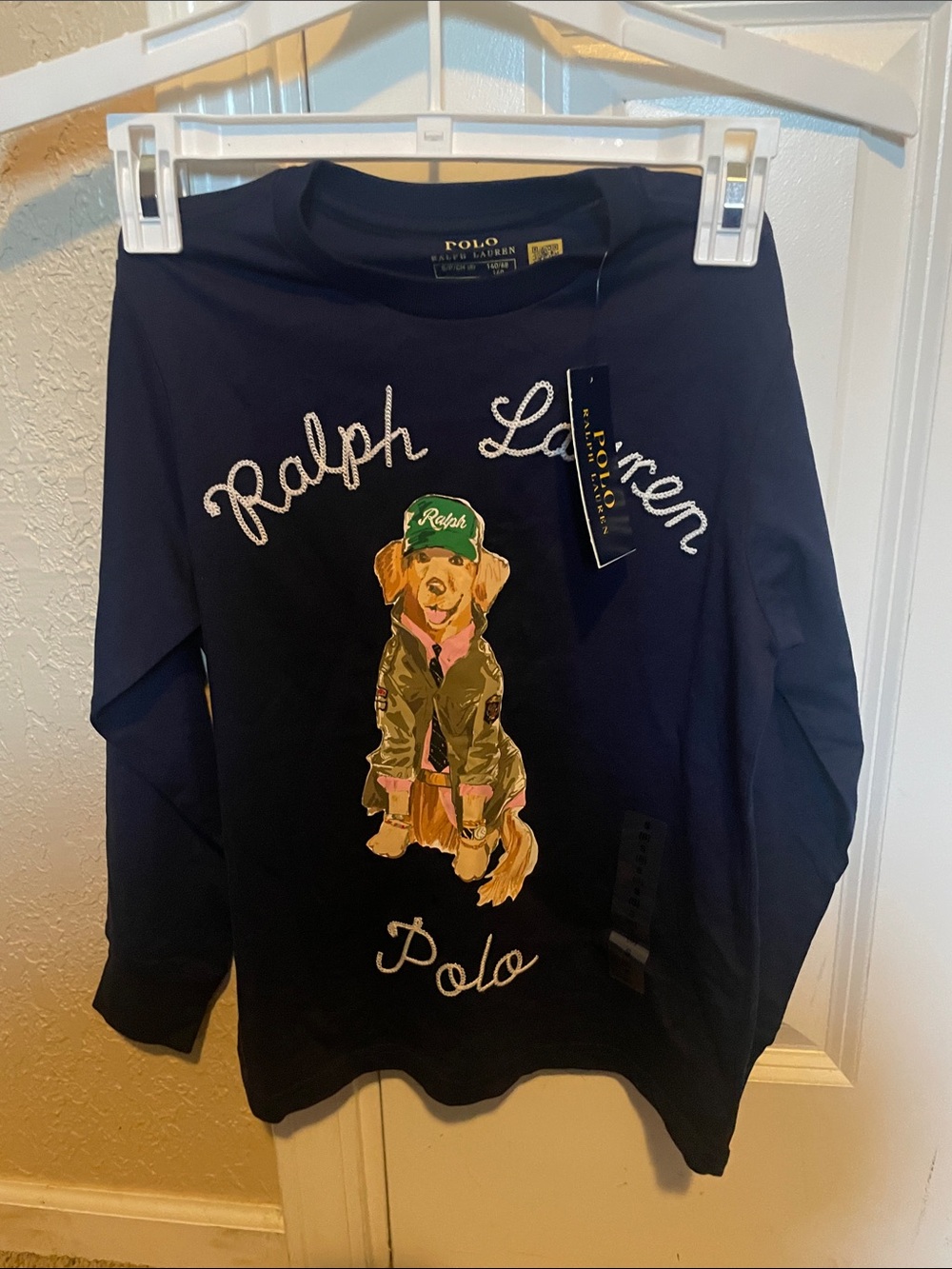 Ralph Lauren Kids Navy Polo Graphic Long-Sleeve Shirt